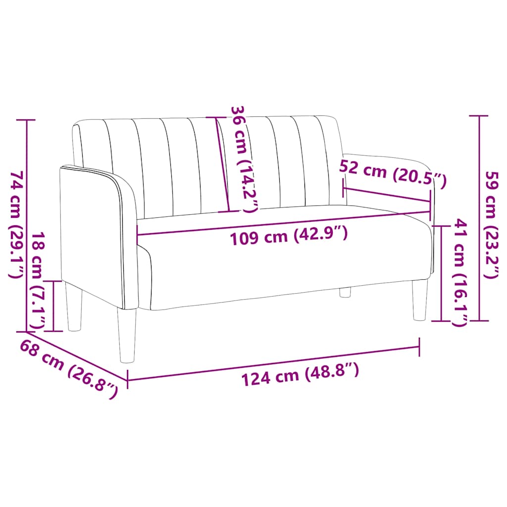 109 cm dark grey velvet glove sofa