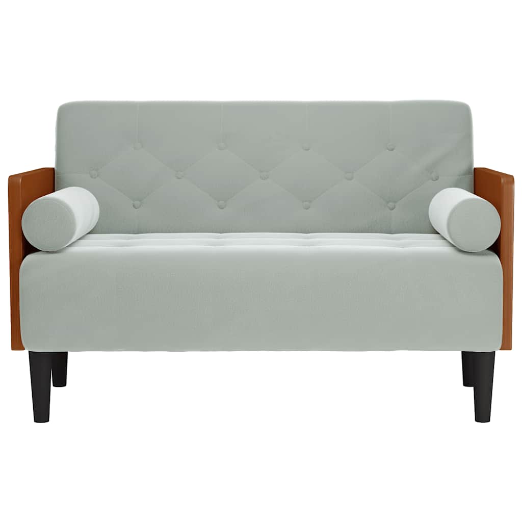 Sofa-gloves with rollers 110 cm light grey velvet