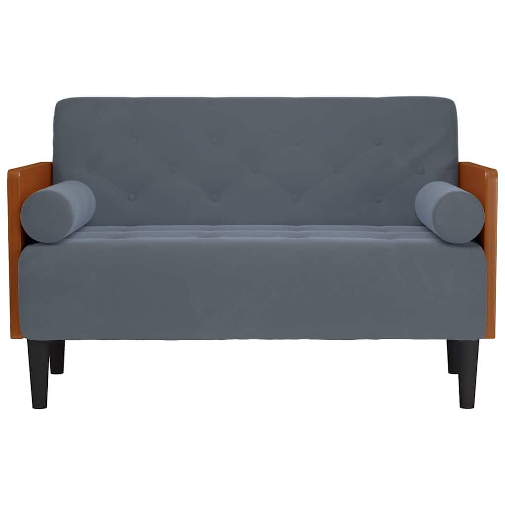 Sofa-gloves with rollers 110 cm dark grey velvet