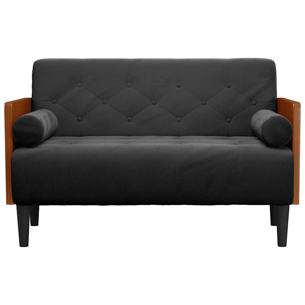 Sofá-luvas com rolos 110 cm veludo preto
