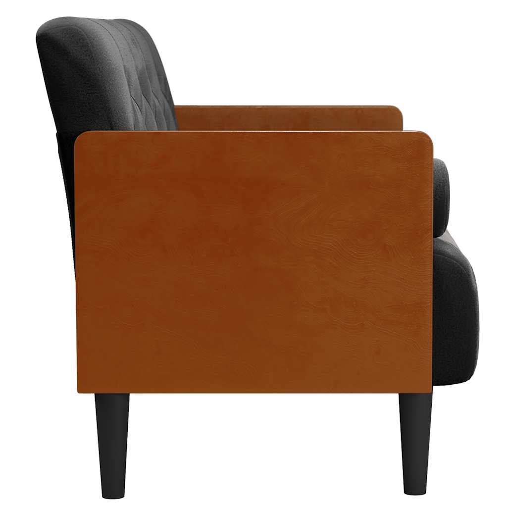 Sofá-luvas com rolos 110 cm veludo preto