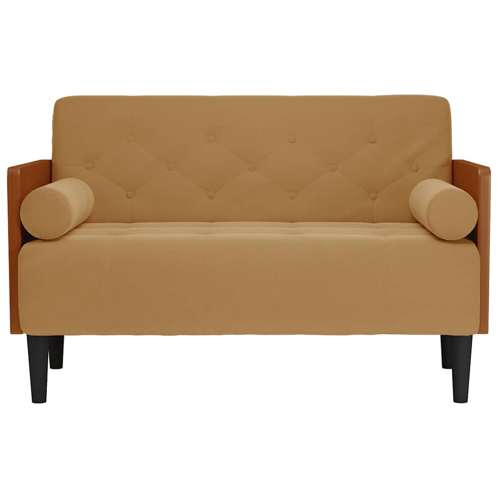 Sofa glove with rollers 110 cm brown velvet