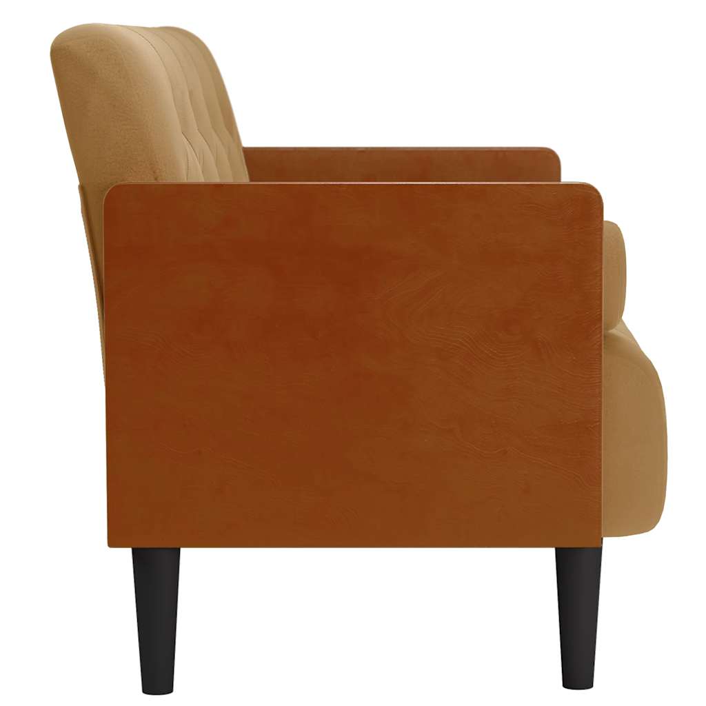 Sofa glove with rollers 110 cm brown velvet