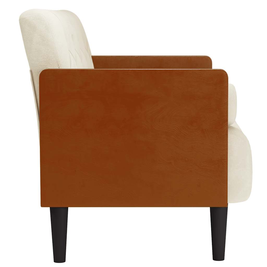 Sofá-luvas com rolos 110 cm veludo creme