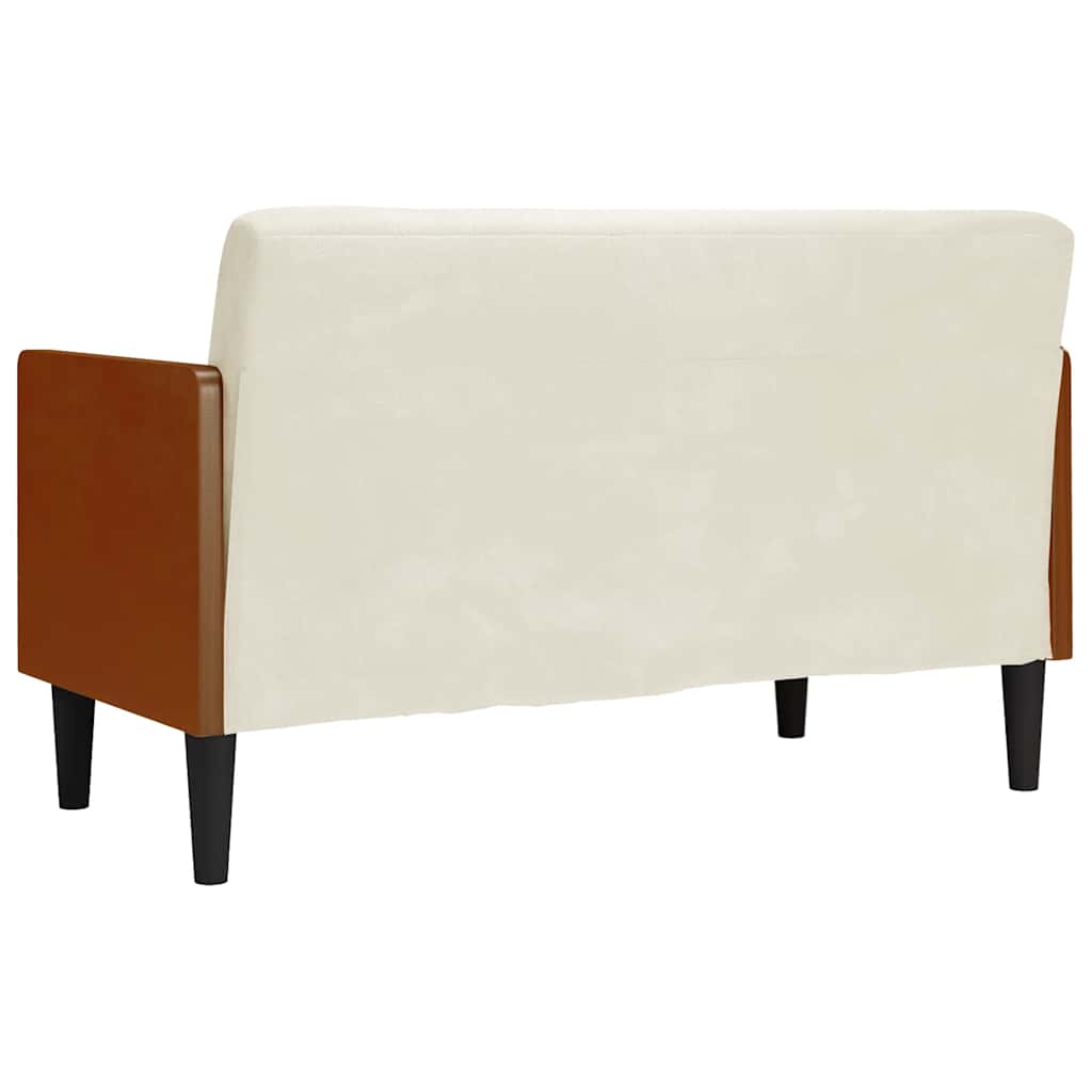 Sofá-luvas com rolos 110 cm veludo creme