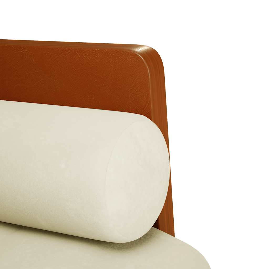 Sofá-luvas com rolos 110 cm veludo creme