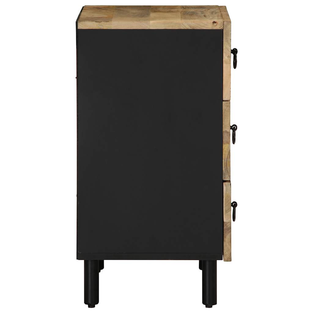 Bedside table 50x33x62cm solid rough mango wood black