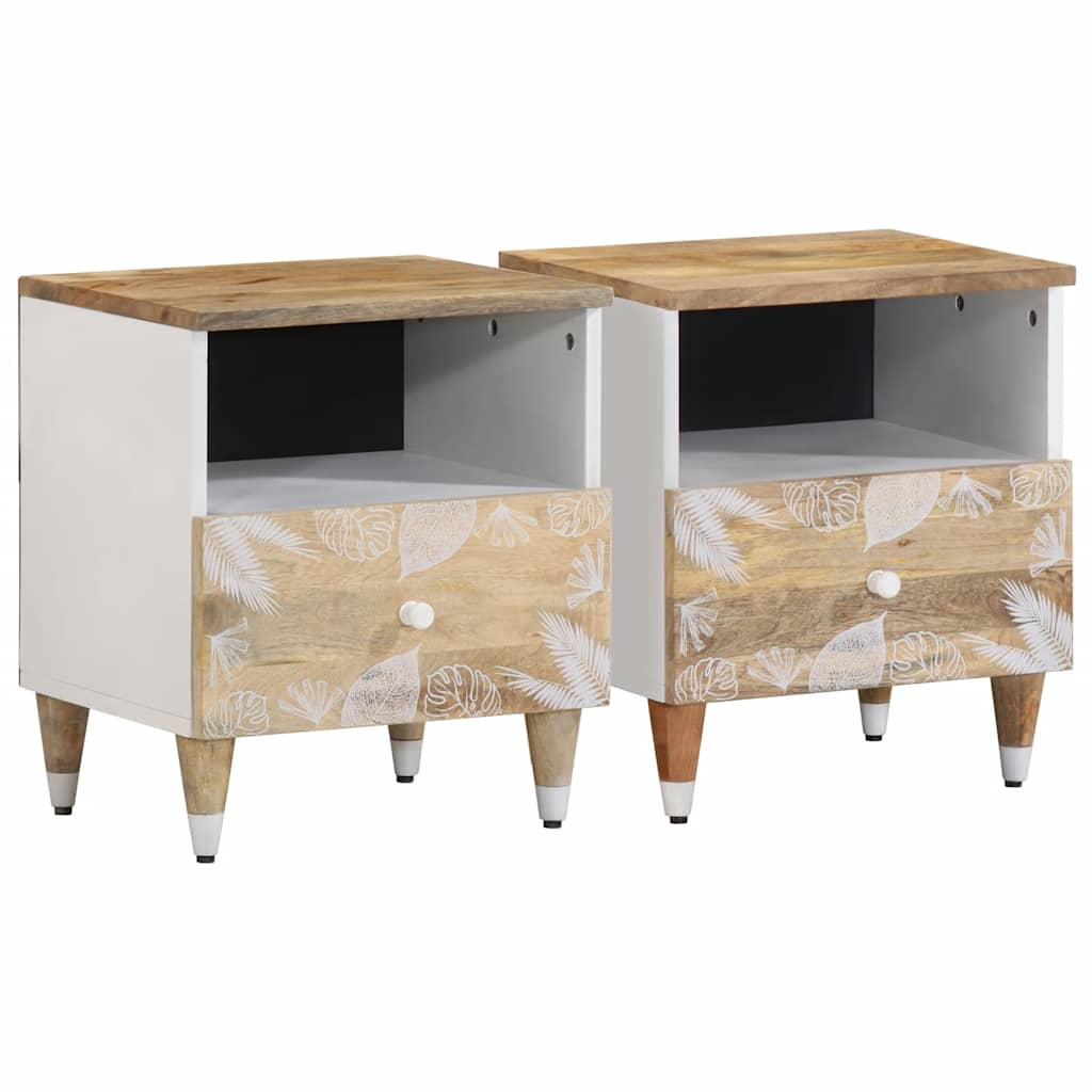 Bedside tables 2 pcs 40x33x46 cm solid mango wood