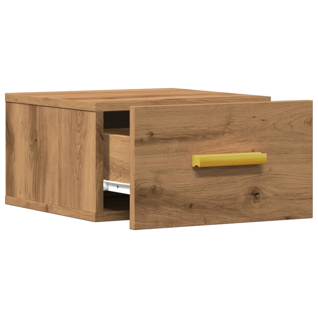 Mesa de cabeceira de parede 35x35x20 cm cor carvalho artisiano