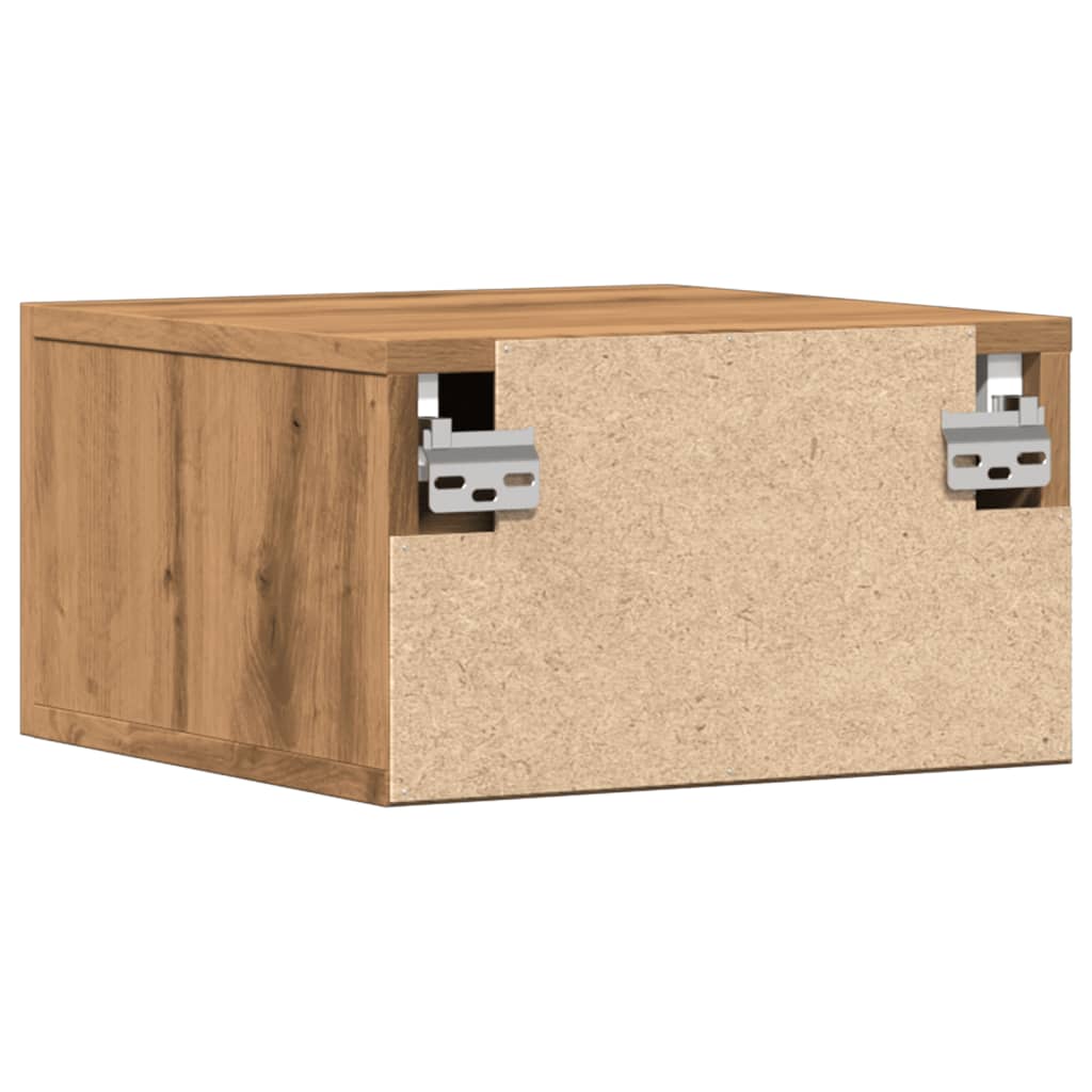 Mesa de cabeceira de parede 35x35x20 cm cor carvalho artisiano