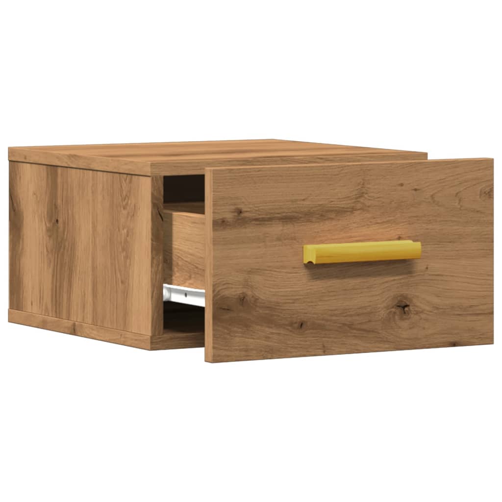 Wall mounted bedside tables 2pcs 35x35x20cm artisian oak
