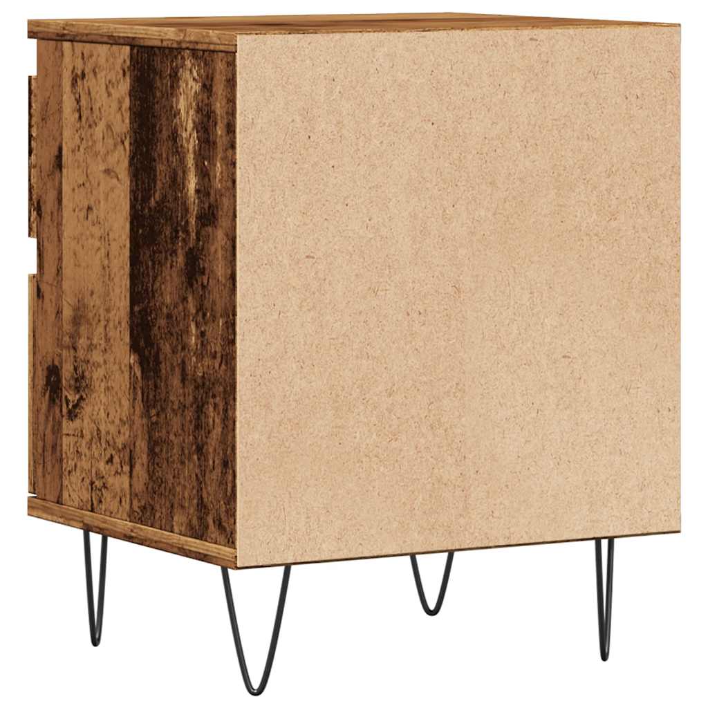 Mesas cabeceira 2pcs 40x35x50cm derivados madeira madeira velha