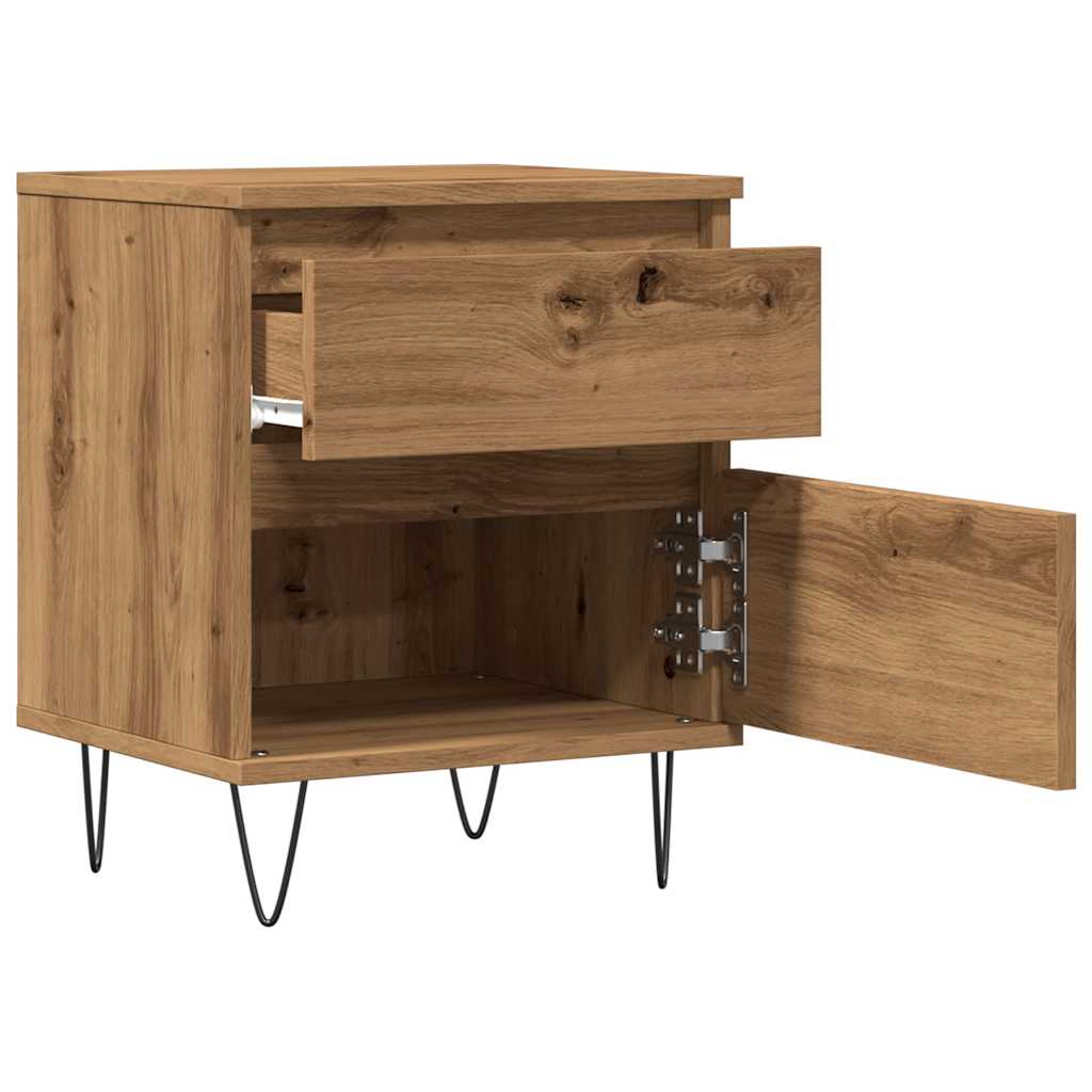 Bedside table 40x35x50 cm derived from artisanal oak wood