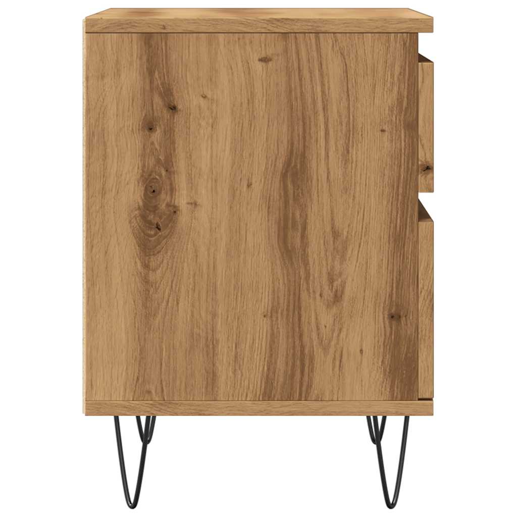 Bedside table 40x35x50 cm derived from artisanal oak wood