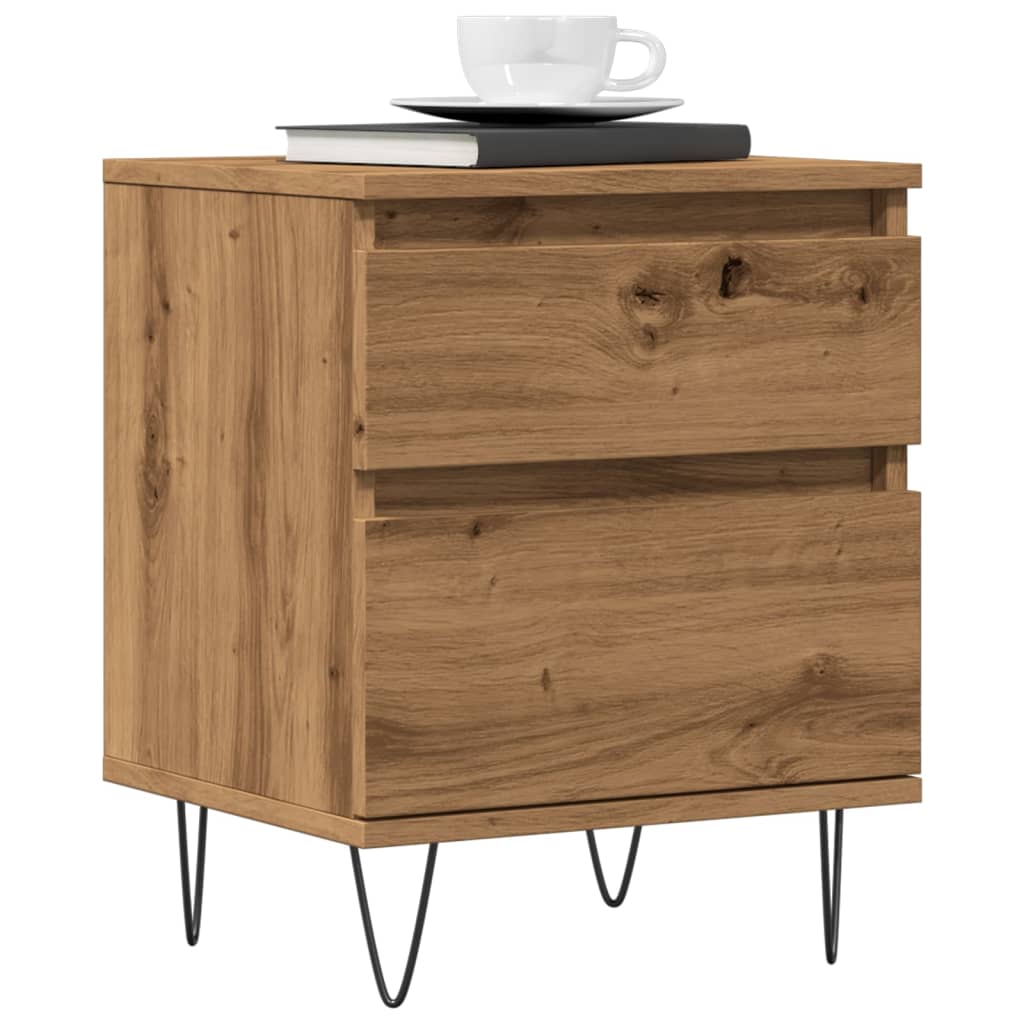 Bedside table 40x35x50 cm derived from artisanal oak wood