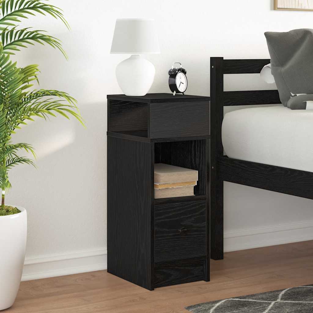 Mesa de cabeceira com gaveta 25x31x66 cm preto