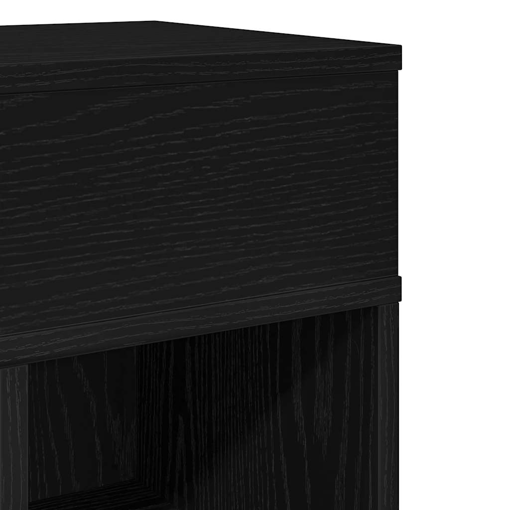 Mesa de cabeceira com gaveta 25x31x66 cm preto