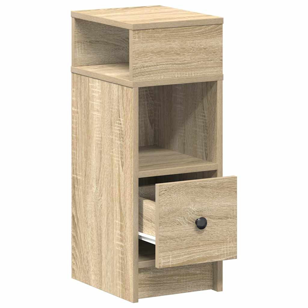 Mesa de cabeceira com gaveta 25x31x66 cm carvalho sonoma