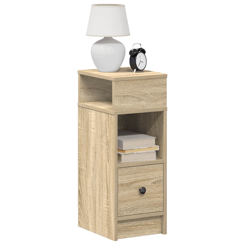 Mesa de cabeceira com gaveta 25x31x66 cm carvalho sonoma