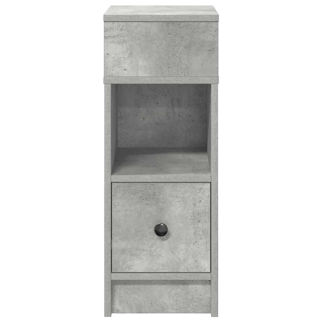 Mesas de cabeceira 2pcs com gaveta 25x31x66 cm cinzento cimento