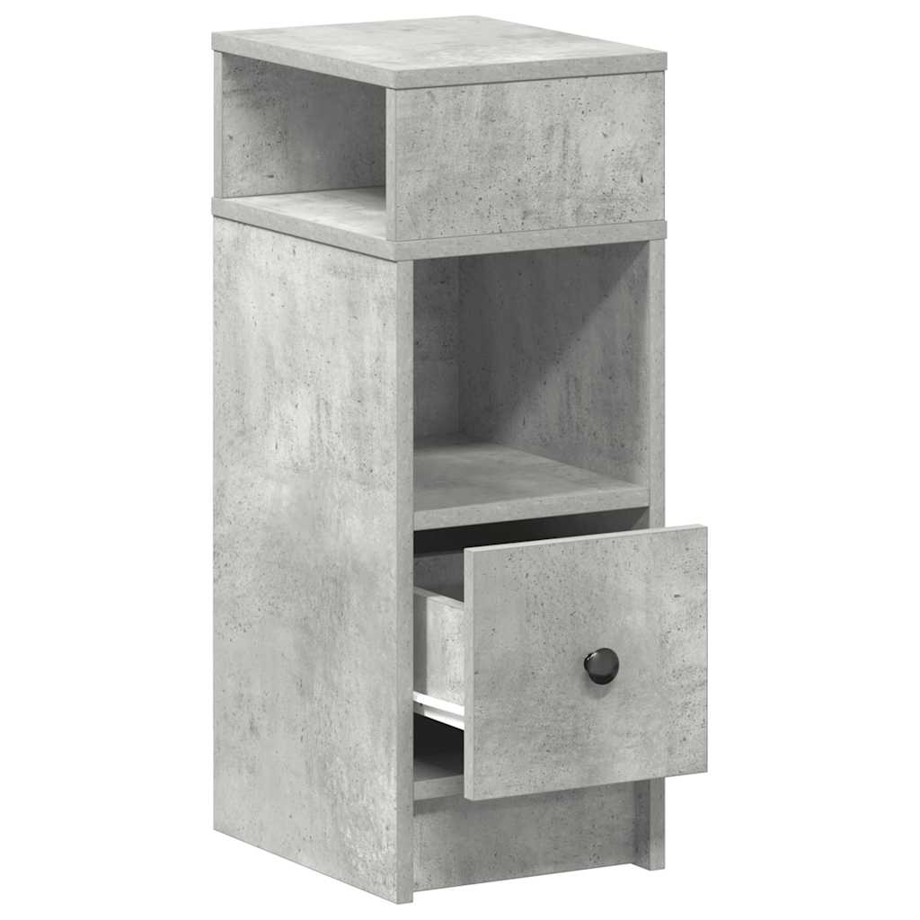 Mesas de cabeceira 2pcs com gaveta 25x31x66 cm cinzento cimento