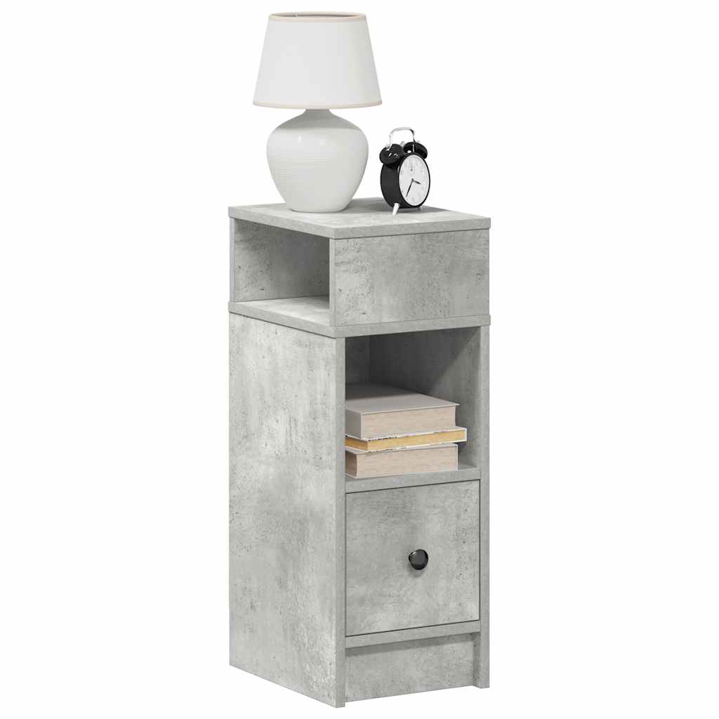 Mesas de cabeceira 2pcs com gaveta 25x31x66 cm cinzento cimento