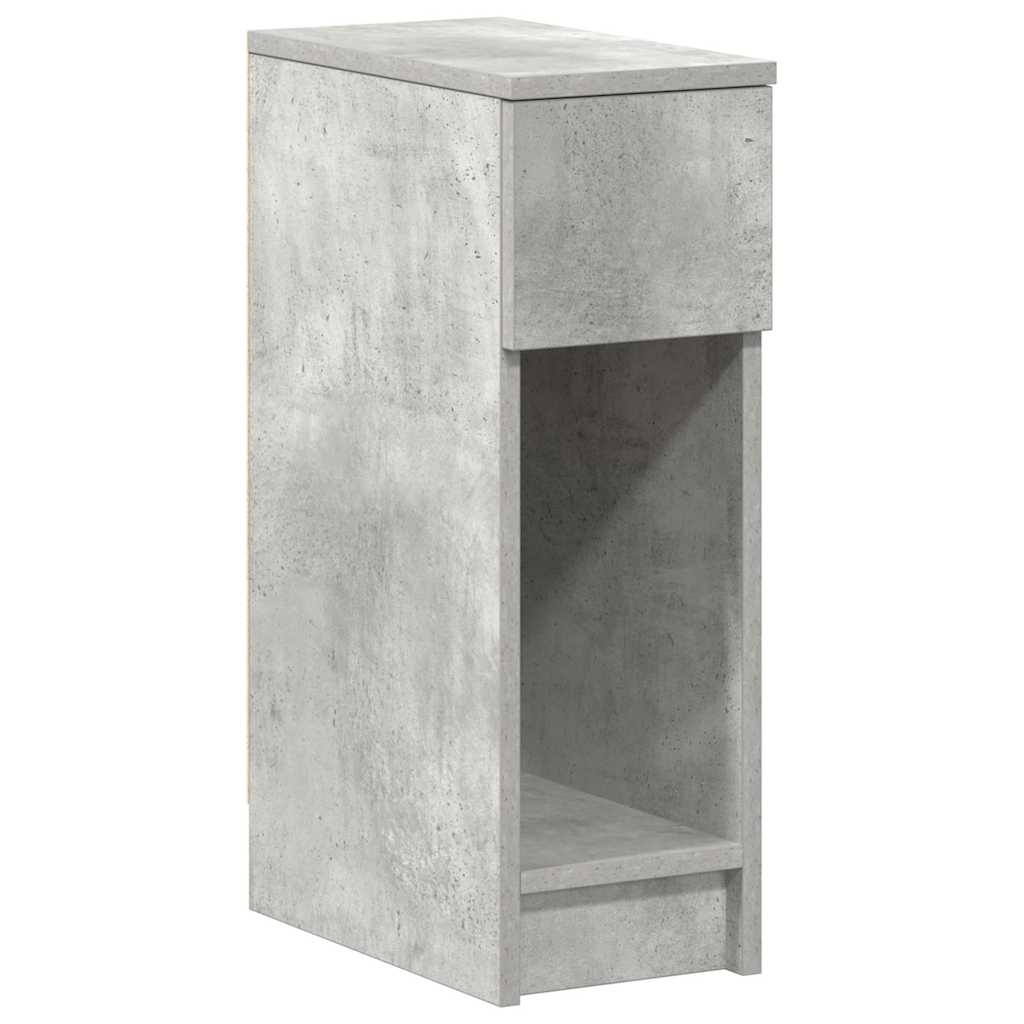 Mesas de cabeceira com gaveta 2 pcs 20x36x60cm cinzento cimento