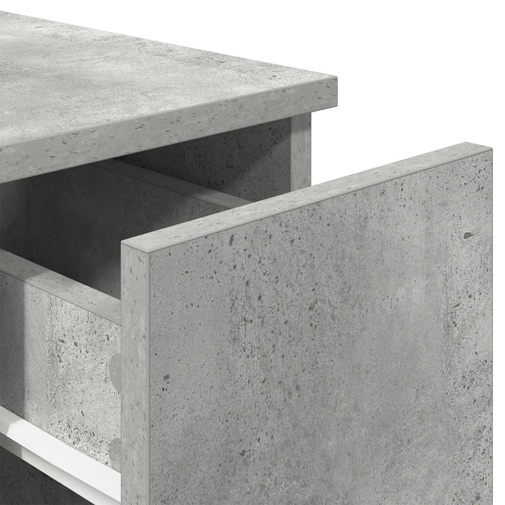 Mesas de cabeceira com gaveta 2 pcs 20x36x60cm cinzento cimento