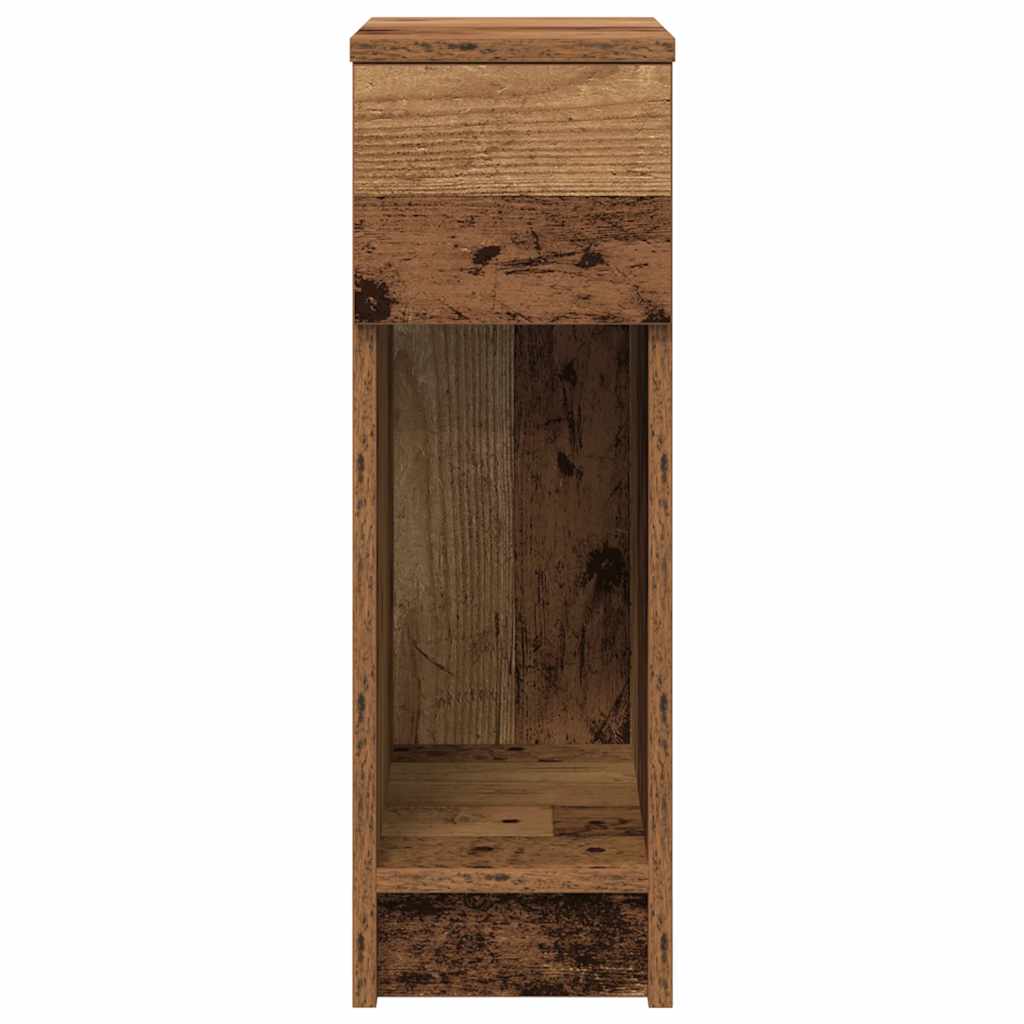 Mesas de cabeceira com gaveta 2 pcs 20x36x60 cm madeira velha