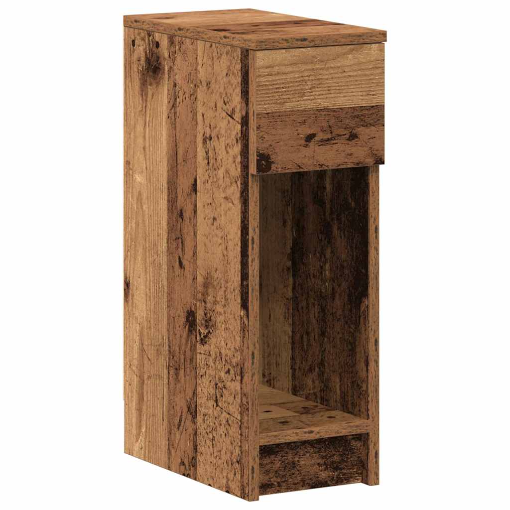 Mesas de cabeceira com gaveta 2 pcs 20x36x60 cm madeira velha
