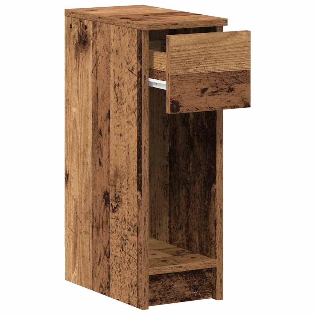 Mesas de cabeceira com gaveta 2 pcs 20x36x60 cm madeira velha