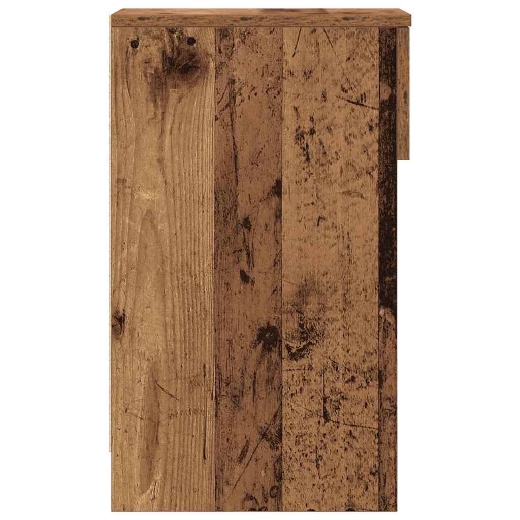 Mesas de cabeceira com gaveta 2 pcs 20x36x60 cm madeira velha