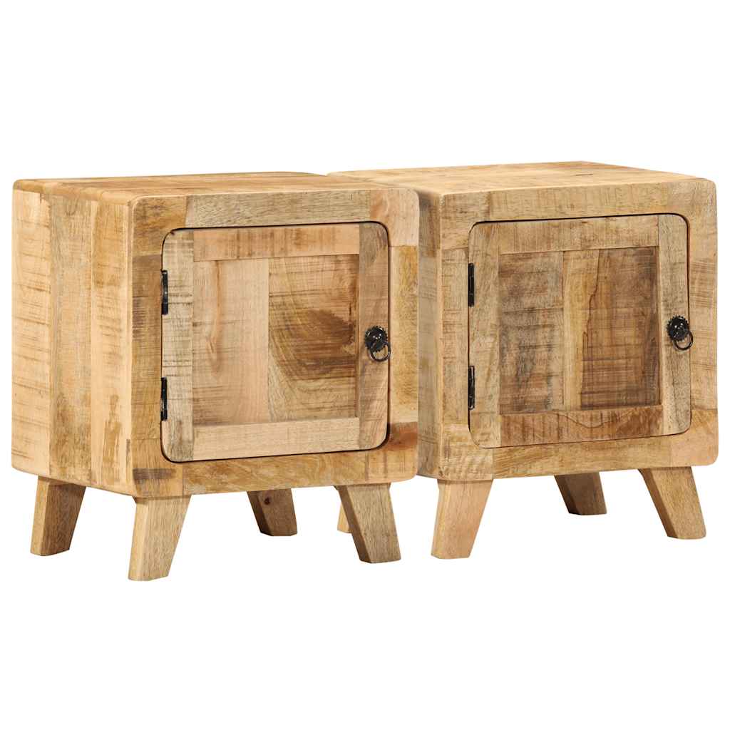 Mesas de cabeceira 2 pcs 40x32x46 cm mangueira áspera maciça