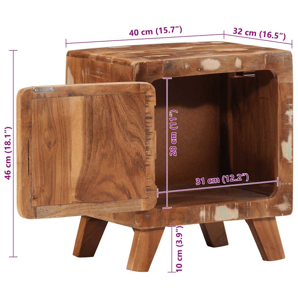 Bedside tables 2 pcs 40x32x46 cm solid reclaimed wood
