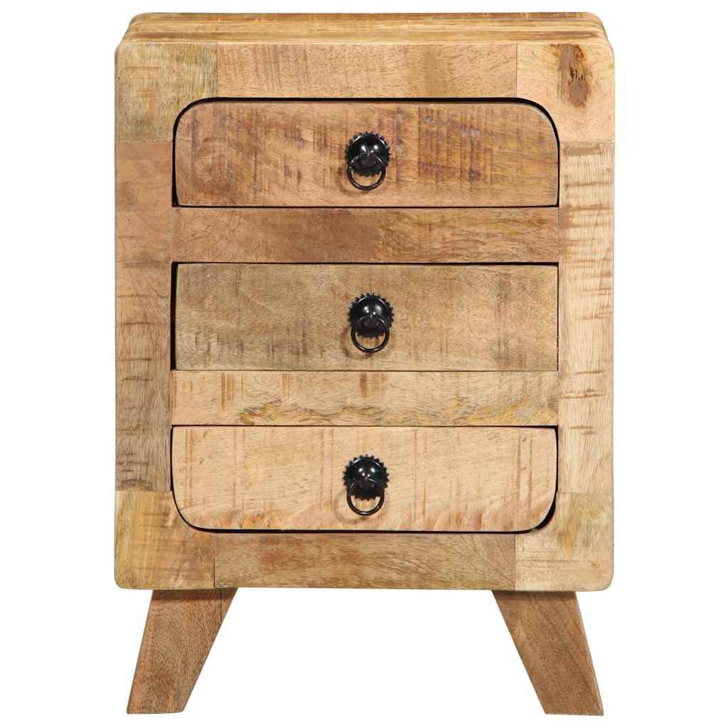 Bedside tables 2 pcs 37x32x50 cm solid rough mango wood