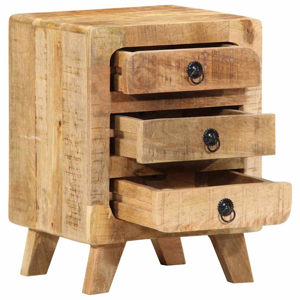 Bedside tables 2 pcs 37x32x50 cm solid rough mango wood