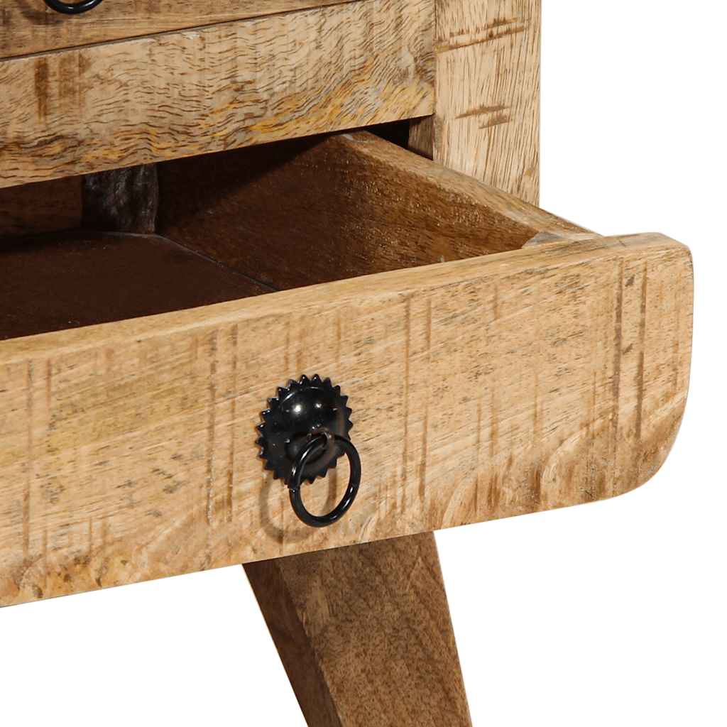 Bedside tables 2 pcs 37x32x50 cm solid rough mango wood