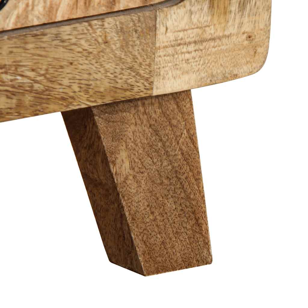 Bedside tables 2 pcs 37x32x50 cm solid rough mango wood