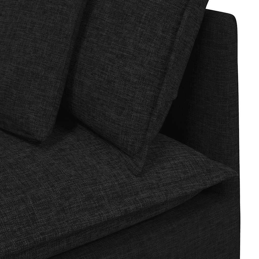 Sofá modular com almofadas tecido preto