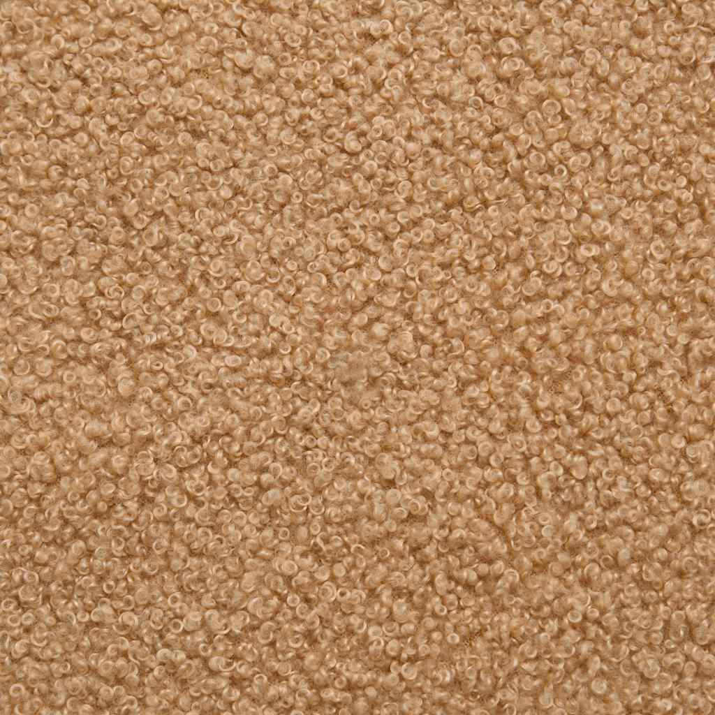 Sofá modular com almofadas tecido tipo lã encaracolado bege