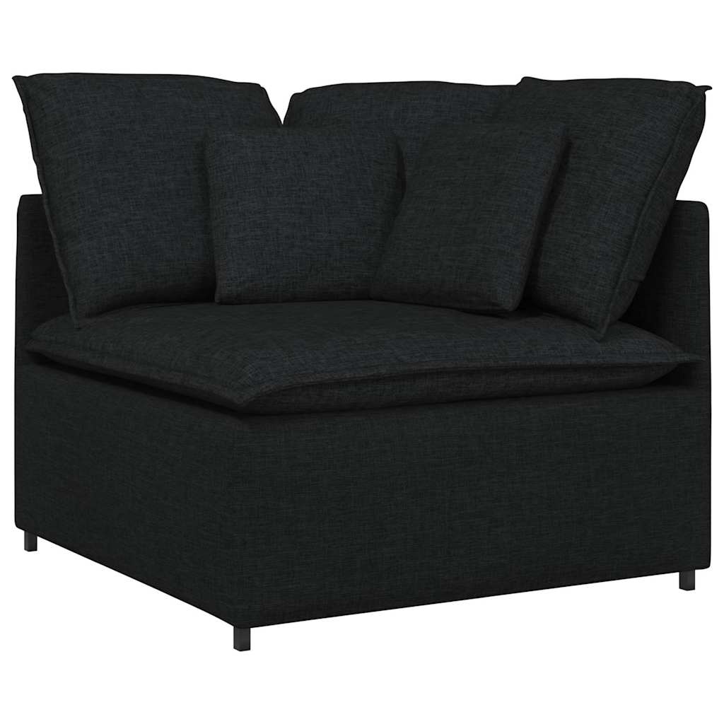 Sofá modular com almofadas tecido preto