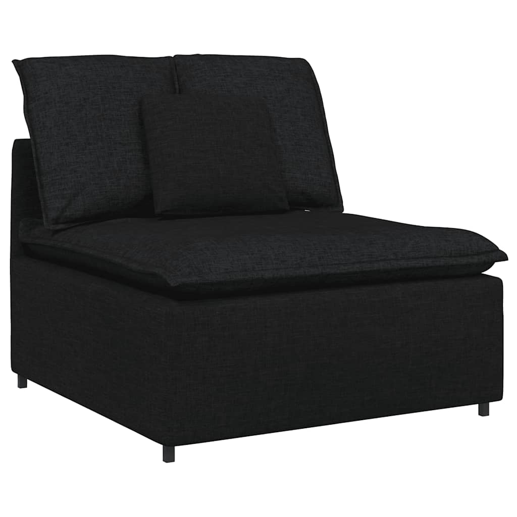 Sofá modular com almofadas tecido preto