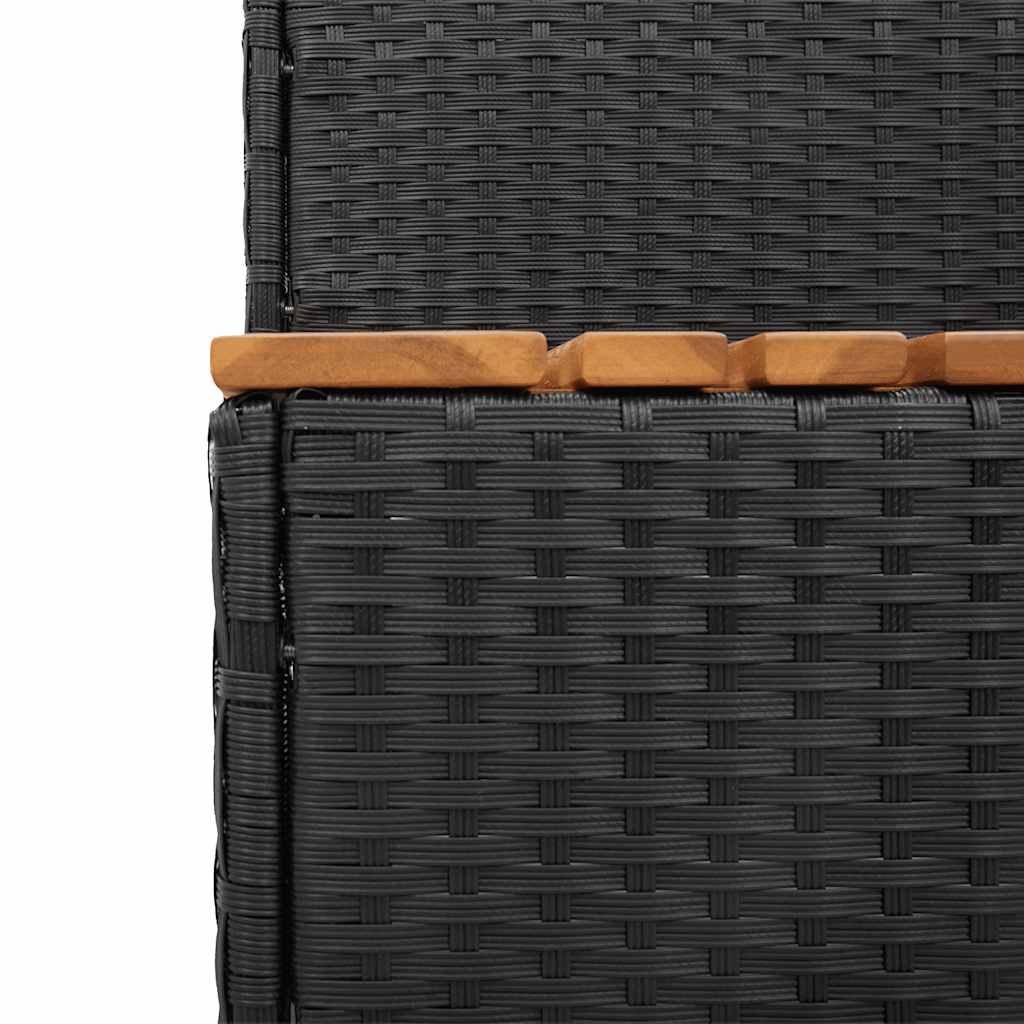 Step for hydromassage 50x50x50.5 cm PE and solid acacia black