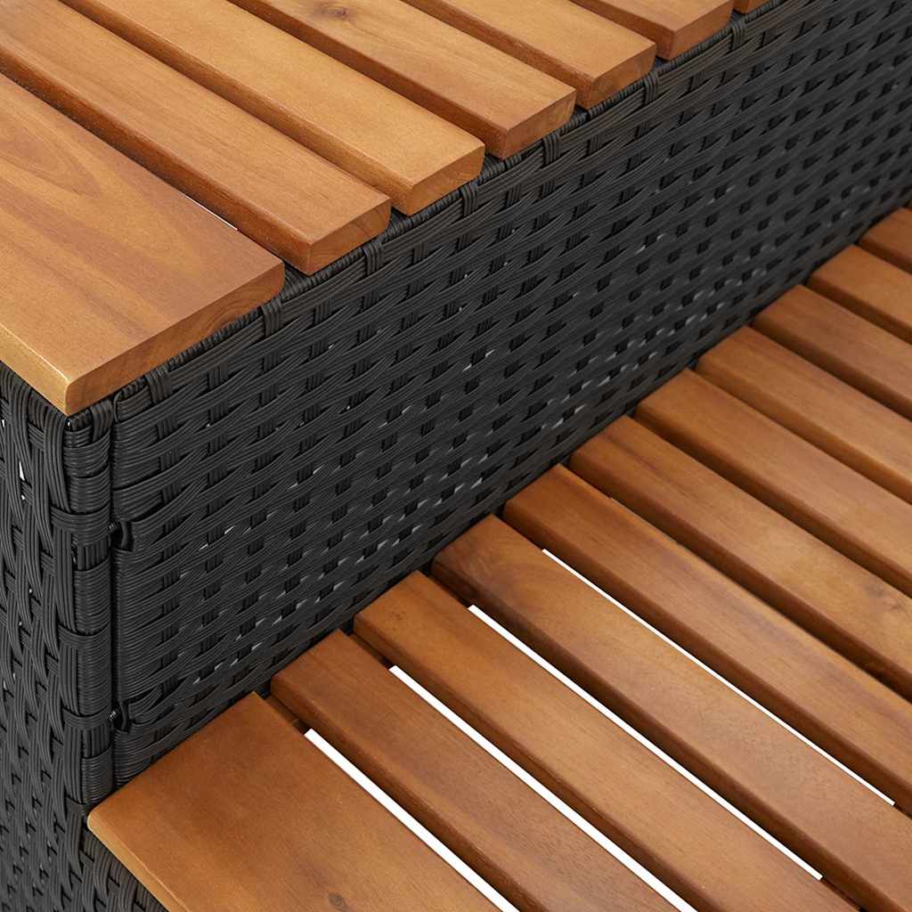Step for hydromassage 50x50x50.5 cm PE and solid acacia black