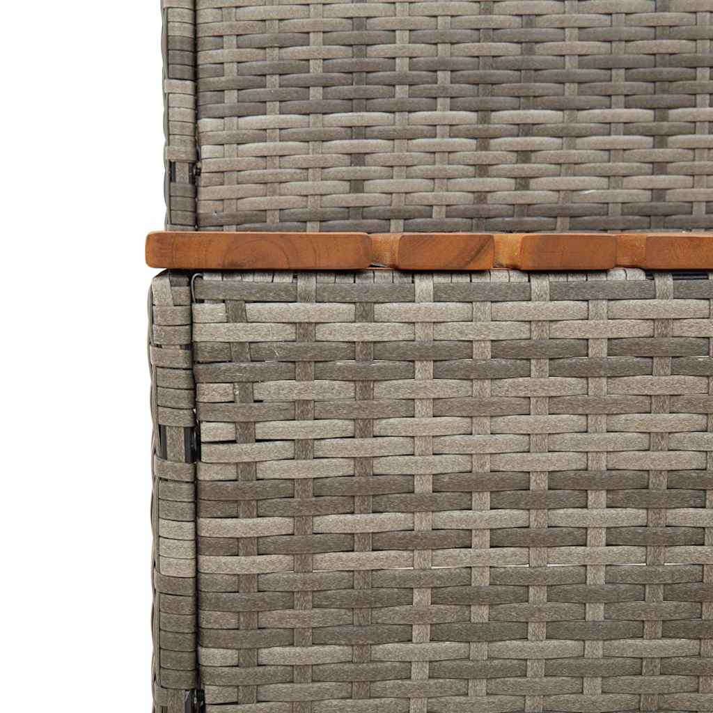 Degrau p/ hidromassagem 50x50x50,5 cm PE e acácia maciça cinza