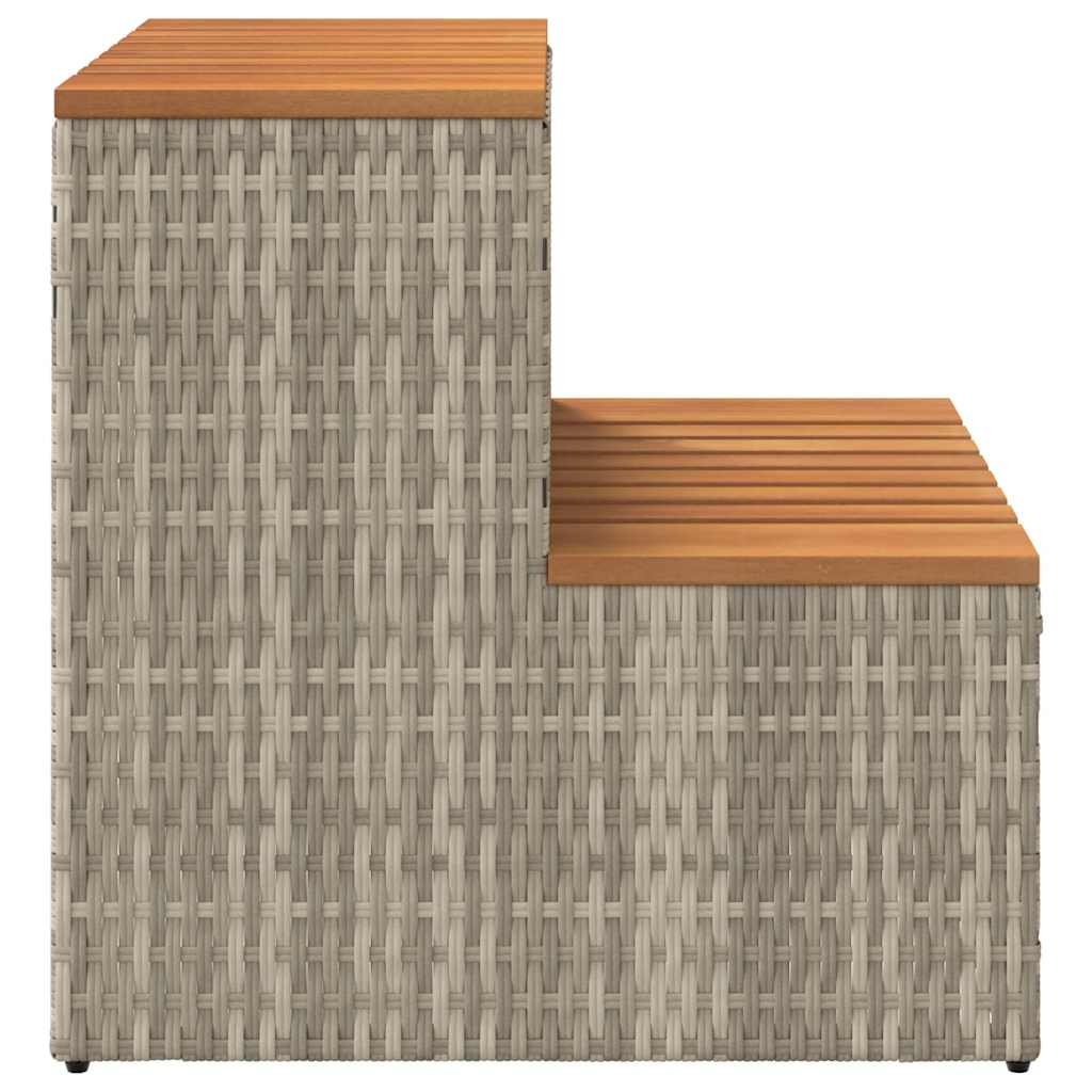 Degrau p/ hidromassagem 50x50x50,5 cm PE e acácia maciça