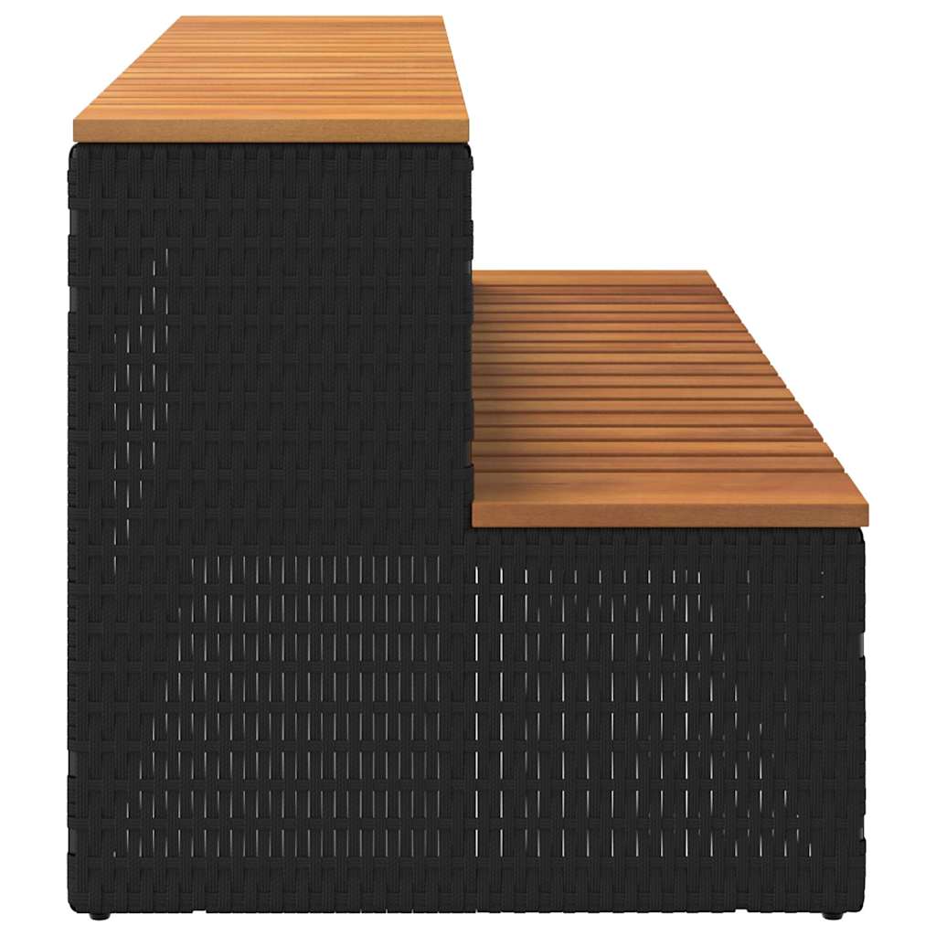 Step for hydromassage 100x50x50.5 cm PE and solid acacia black