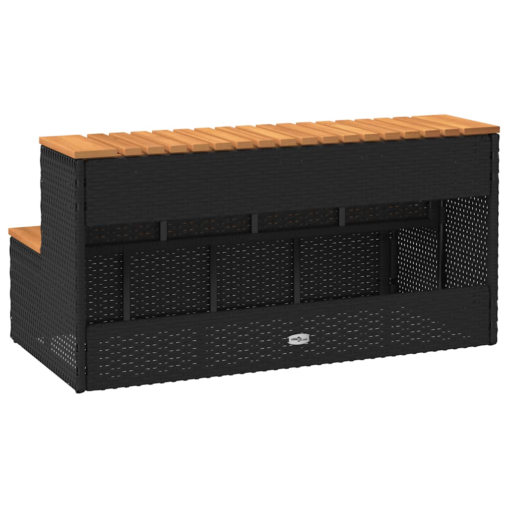 Step for hydromassage 100x50x50.5 cm PE and solid acacia black