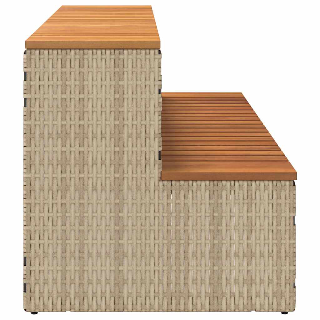Step for hydromassage 100x50x50.5 cm PE and solid acacia beige