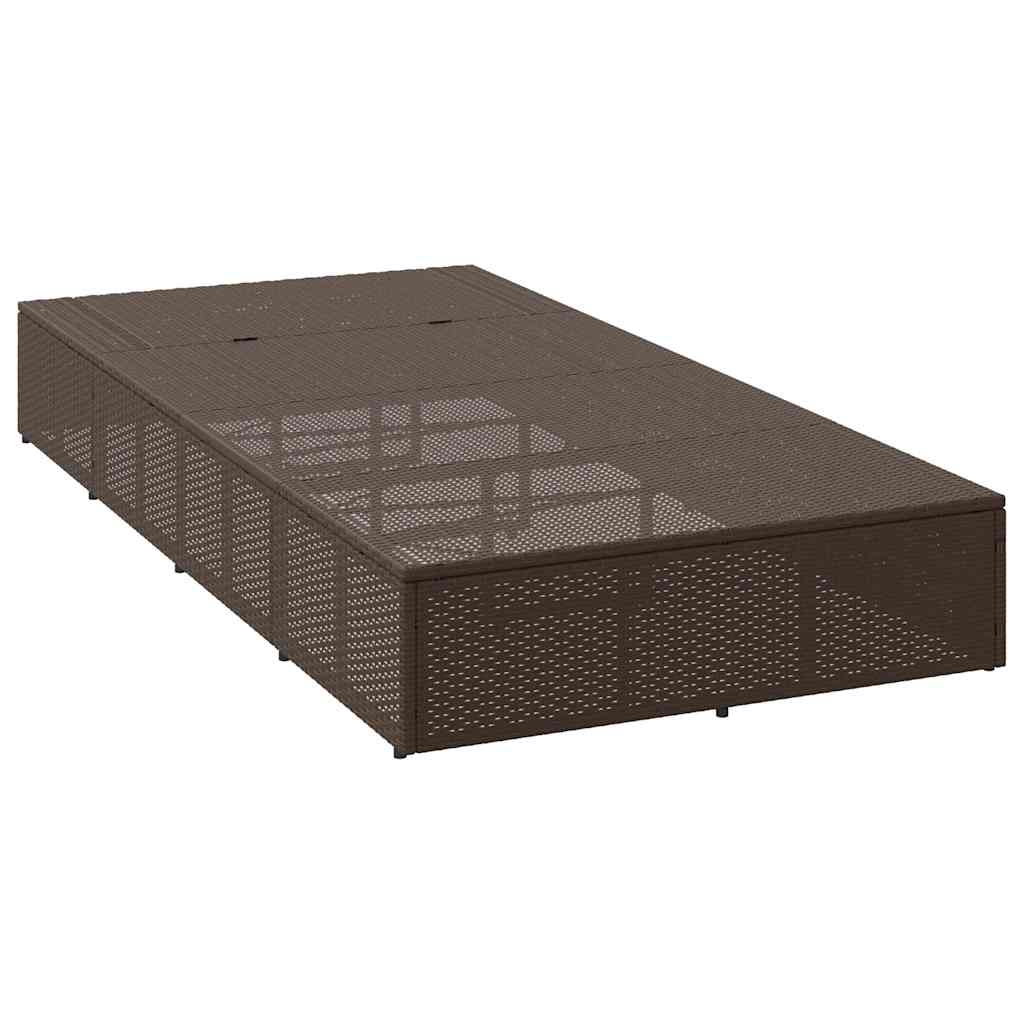 Brown PE rattan floating sun lounger with cushion
